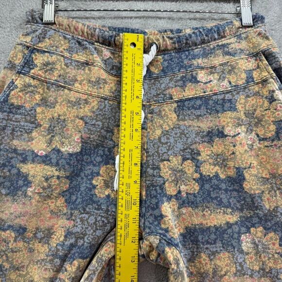 Saturday Sunday Pants Womens S Orange Blue Floral Hig Rise PullOn Jogger Pockets - Picture 11 of 15